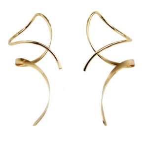 LIMITED TIME DEALS Earrings for Women Spiral threader earrings 14K gold earrings hand bent dangle earrings 40% OFF