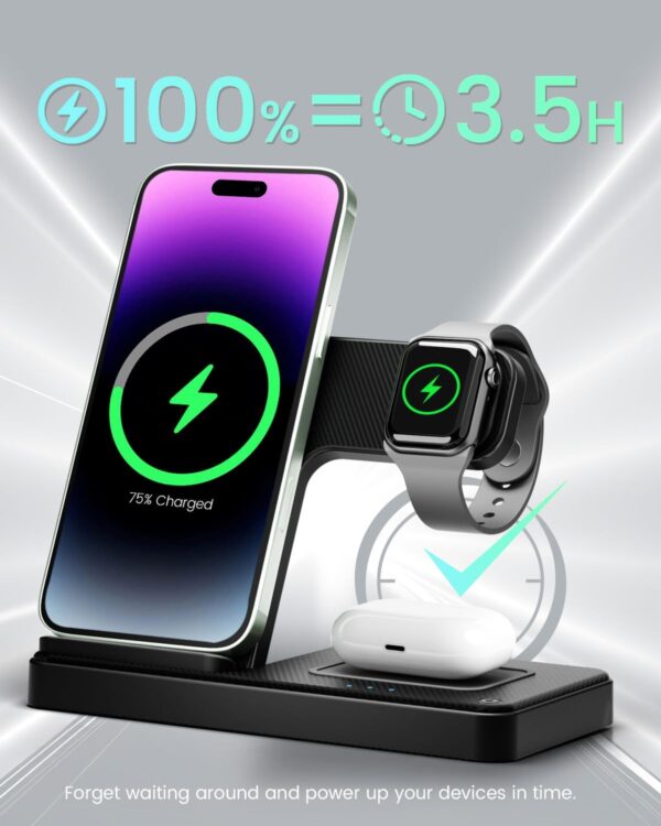 LIMITED TIMD DEALS Wireless Charger iPhone Charging Station: 3 in 1 Charger Stand Multiple 20% OFF - Image 4