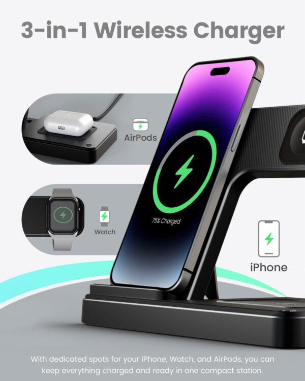 LIMITED TIMD DEALS Wireless Charger iPhone Charging Station: 3 in 1 Charger Stand Multiple 20% OFF - Image 2