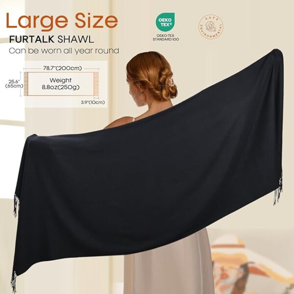 LIMITED TIME DEALS FURTALK Women's Scarf Pashmina Shawls and Wraps for Evening Dress Wedding 20% OFF - Image 2