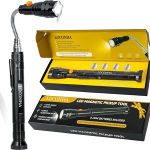 LIMITED TIME DEALS Magnetic Pickup Tool with LED Lights, Telescoping Magnet Flashlight 32% OFF