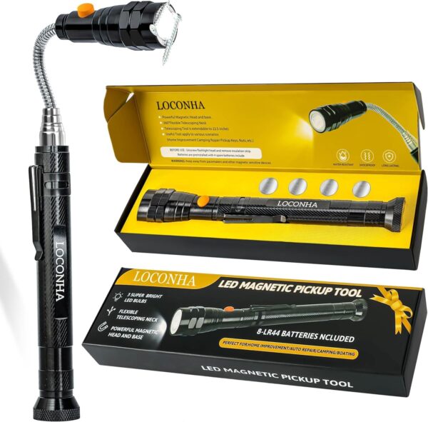 LIMITED TIME DEALS Magnetic Pickup Tool with LED Lights, Telescoping Magnet Flashlight 32% OFF