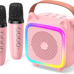 LIMITED TIME DEALS SXH Mini Karaoke Machine for Kids Portable Karaoke Machine with 2 Bluetooth Wireless 38% OFF