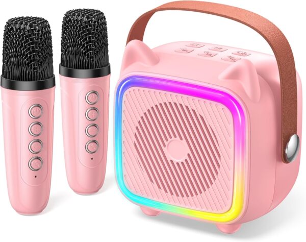 LIMITED TIME DEALS SXH Mini Karaoke Machine for Kids Portable Karaoke Machine with 2 Bluetooth Wireless 38% OFF