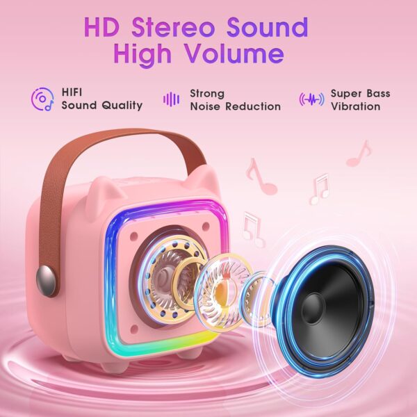 LIMITED TIME DEALS SXH Mini Karaoke Machine for Kids Portable Karaoke Machine with 2 Bluetooth Wireless 38% OFF - Image 3