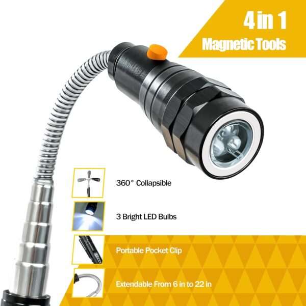 LIMITED TIME DEALS Magnetic Pickup Tool with LED Lights, Telescoping Magnet Flashlight 32% OFF - Image 2
