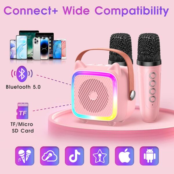 LIMITED TIME DEALS SXH Mini Karaoke Machine for Kids Portable Karaoke Machine with 2 Bluetooth Wireless 38% OFF - Image 2