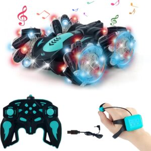 LIMITED TIME DEALS Gesture Sensing RC Stunt Car,360°Spins Double Sided Hand Controlled RC Car Glove Controlled 50% OFF