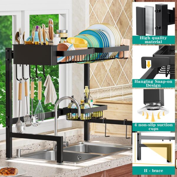 LIMITED TIME DEALS Over The Sink Dish Drying Rack (44% Savings!) WITH 38Z9MUDY - Image 2