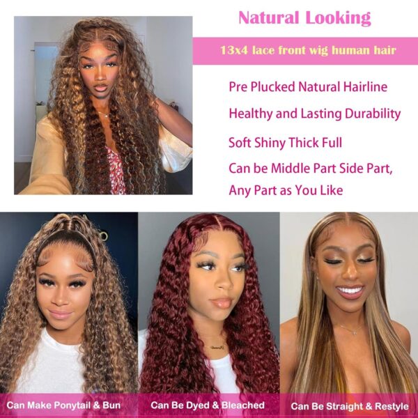 LIMITED TIME DEALS 24 inch highlight ombre deep wave wig  50% OFF WITH 506WN8F7 - Image 3