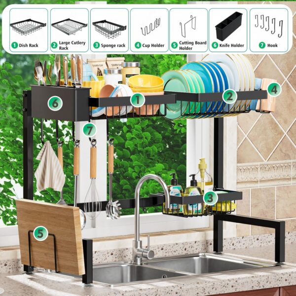 LIMITED TIME DEALS Over The Sink Dish Drying Rack (44% Savings!) WITH 38Z9MUDY - Image 4