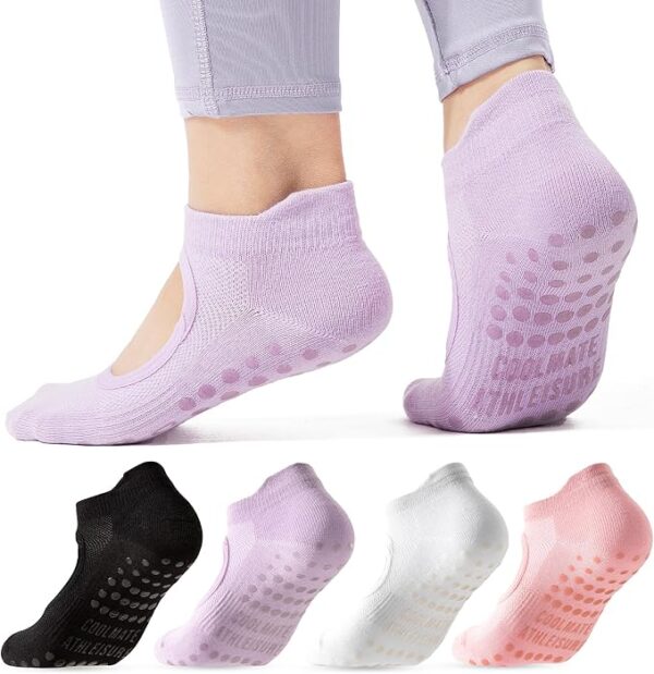 LIMITED TIME DEALS COOLMATE Pilates Socks with Grips for Women, Yoga Socks 33% OFF