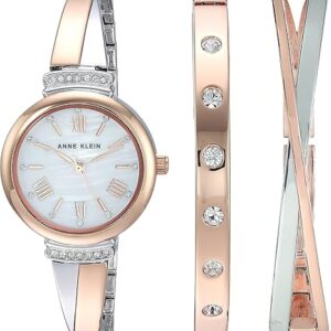 LIMITED TIME DEALS Anne Klein Women's Premium Crystal Accented Bangle Watch 74% OFF