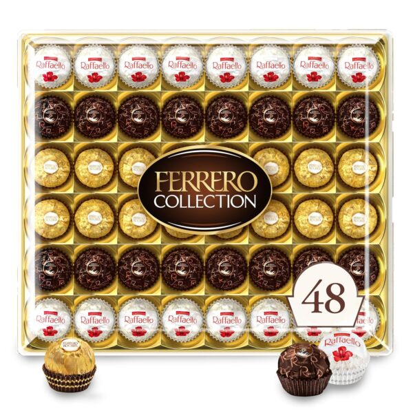 LIMITED TIME DEALS Ferrero Rocher, 48 Count, Premium Gourmet Assorted Hazelnut Milk Chocolate, Dark Chocolate 7% OFF