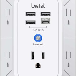 LIMITED TIME DEALS 5 Outlet Extender Multi Plug Wall Outlets with 4 USB Charging  15% OFF
