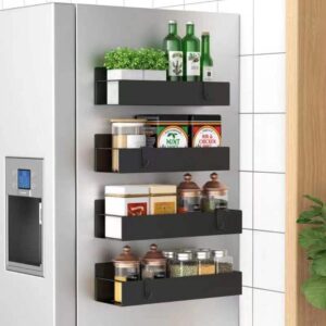 LIMITED TIME DEALS 4 Pack Magnetic Spice Storage Rack Organizer for Refrigerator 15% OFF