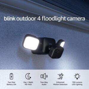 LIMITED TIME DEALS Blink Outdoor 4 Floodlight Camera (newest model), Wire-free 50% OFF