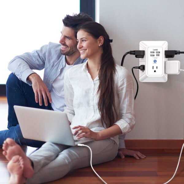 LIMITED TIME DEALS 5 Outlet Extender Multi Plug Wall Outlets with 4 USB Charging  15% OFF - Image 3