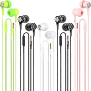 LIMITED TIME DEALS Wired Earbuds with Microphone 5 Pack, in-Ear Headphones 38% OFF
