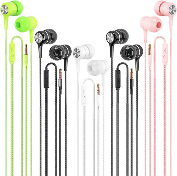 LIMITED TIME DEALS Wired Earbuds with Microphone 5 Pack, in-Ear Headphones 38% OFF