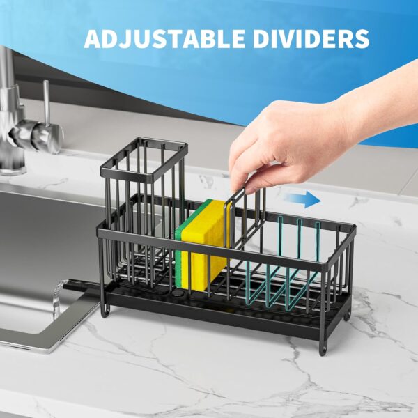 LIMITED TIME DEALS Cisily Black Sponge Holder for Kitchen Sink, Sink Caddy  28% OFF - Image 3