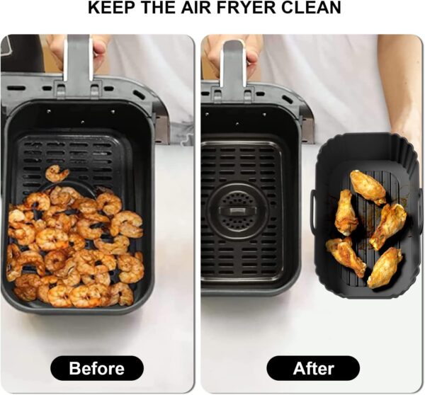 LIMITED TIME DEALS Silicone Air Fryer Liners 2 Pack, Reusable Liners Compatible for Ninja15% OFF - Image 2