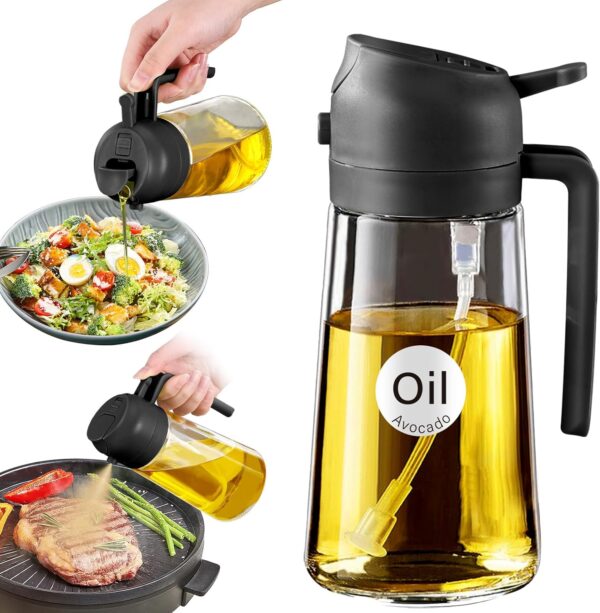LIMITED TIME DEALS YARRAMATE Olive Oil Dispenser, 2 in 1 Oil Sprayer for Cooking,15% OFF
