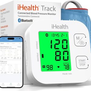 LIMITED TIME DEALS iHealth Track Smart Upper Arm Blood Pressure Monitor with Wide Range Cuff 28% OFF