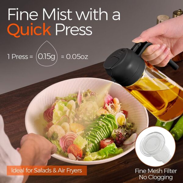 LIMITED TIME DEALS YARRAMATE Olive Oil Dispenser, 2 in 1 Oil Sprayer for Cooking,15% OFF - Image 3