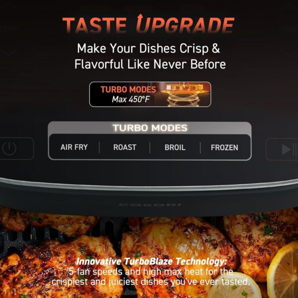 LIMITED TIME DEALS COSORI Air Fryer 9-in-1, Compact & Large 6-Qt, Fast Turbo Modes 25% OFF - Image 3