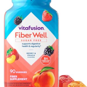 LIMITED TIME DEALS Vitafusion Fiber Well Gummies, Sugar Free Fiber Supplement, Gummies