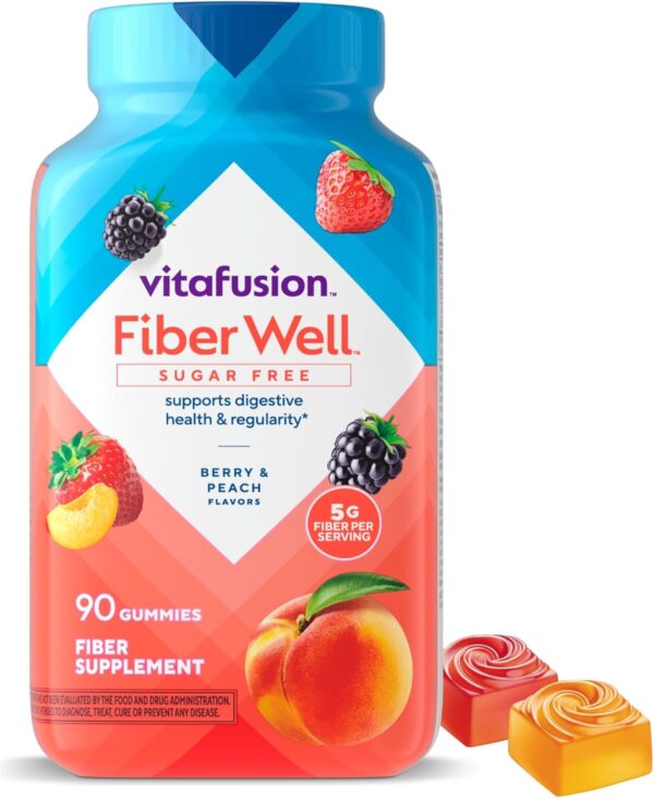 LIMITED TIME DEALS Vitafusion Fiber Well Gummies, Sugar Free Fiber Supplement, Gummies