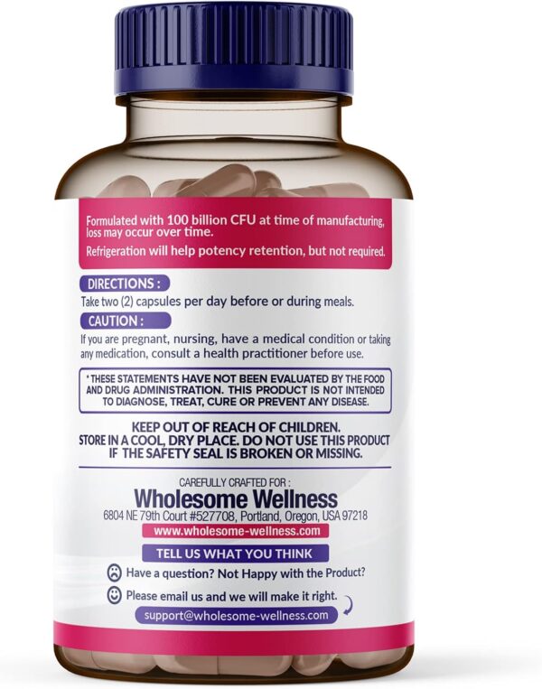 LIMITED TIME DEALS Wholesome Wellness Dr. Formulated Raw Probiotics for Women 100 Billion 20% OFF - Image 4