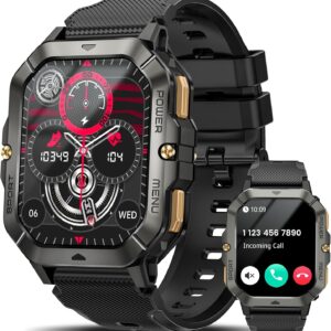 LIMITED TIME DEALS Military Smart Watches for Men (Answer/Make Calls), 2.02'' Fitness 38%