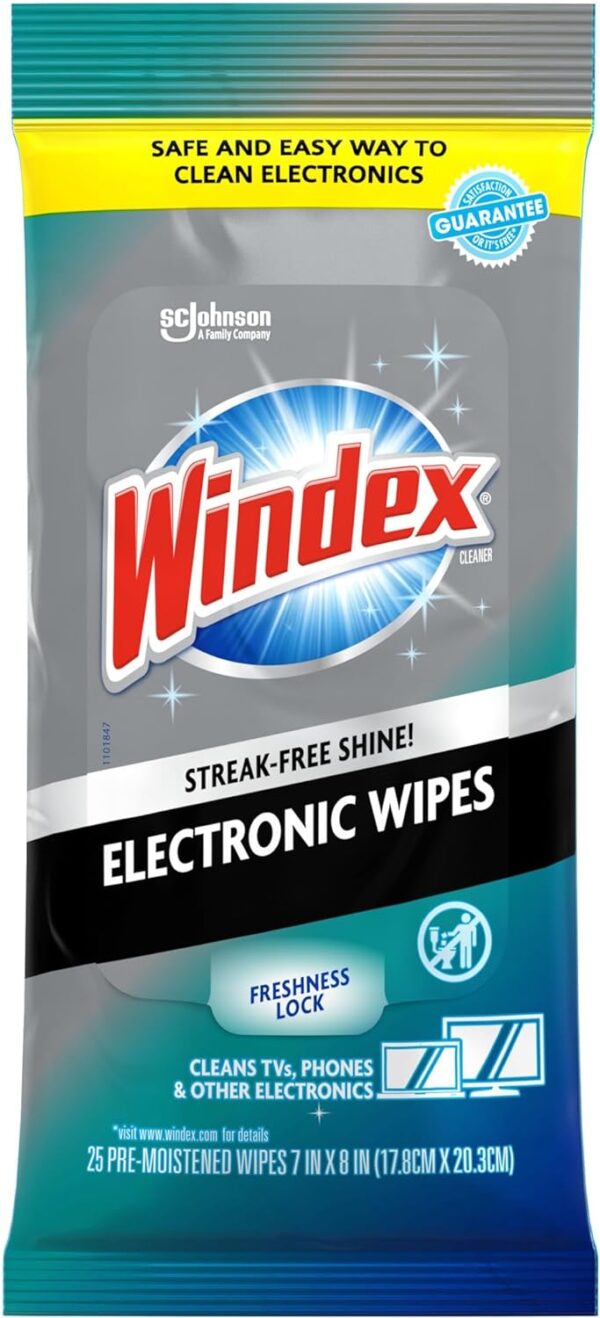 Windex Electronic Cleaning Wipes, Pre-Moistened Screen Wipes for TVs, Phones,
