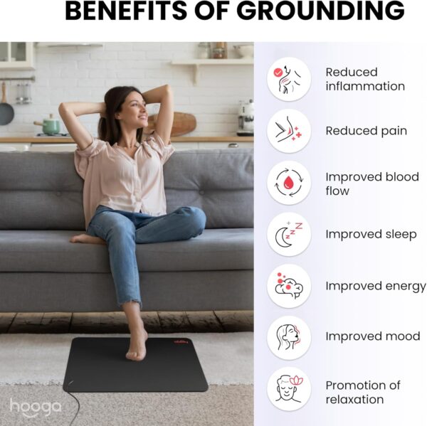 LIMITED TIME DEALS Hooga Grounding Mat for Sleep, Energy, Pain Relief, Inflammation, Balance, Wellness. - Image 4