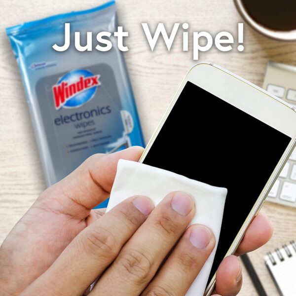 Windex Electronic Cleaning Wipes, Pre-Moistened Screen Wipes for TVs, Phones, - Image 2
