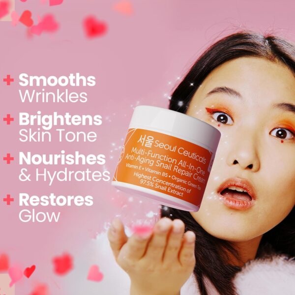 LIMITED TIME DEALS SeoulCeuticals Korean Skin Care 97.5% Snail Mucin Moisturizer Cream 20% OFF - Image 3