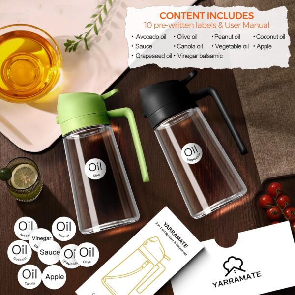 LIMITED TIME DEALS YARRAMATE Olive Oil Dispenser, 2 in 1 Oil Sprayer for Cooking,15% OFF - Image 4