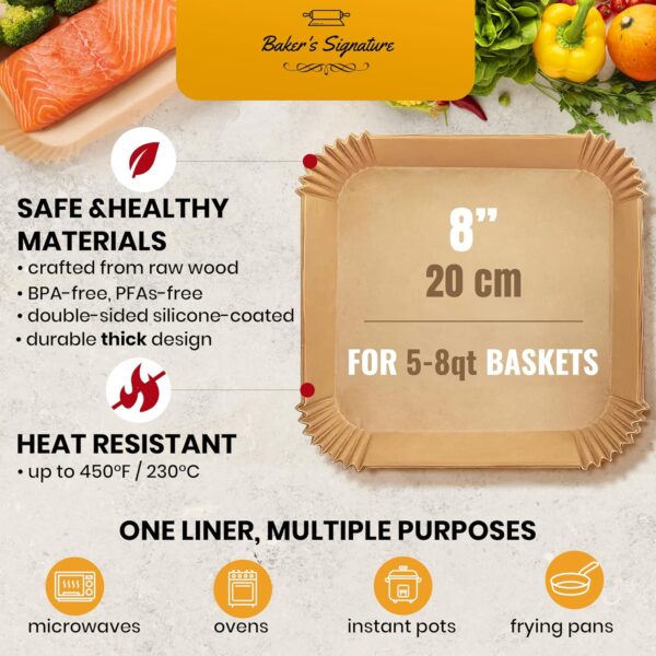 LIMITED TIME DEALS Air Fryer Paper Liners, 125Pcs Air Fryer Disposable 50% OFF - Image 4