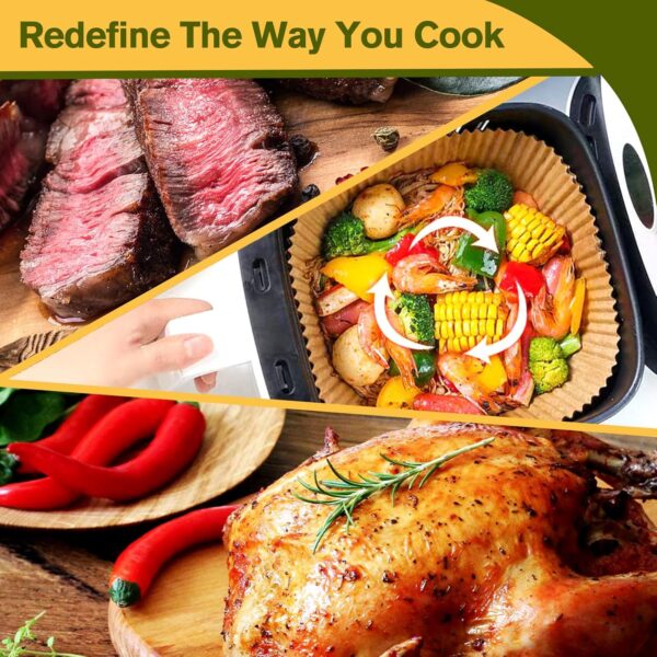 LIMITED TIME DEALS 10 Inch Largest Square Air Fryer Disposable Paper Liner, XXL 100Pcs Air 15% OFF - Image 2