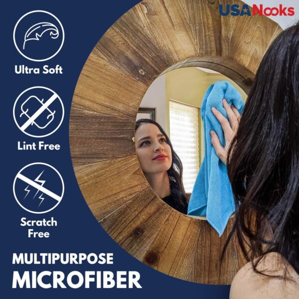 LIMITED TIME DEALS USANOOKS Microfiber Cleaning Cloth Grey - 12 Pcs (12.5"x12.5") 10% OFF - Image 2