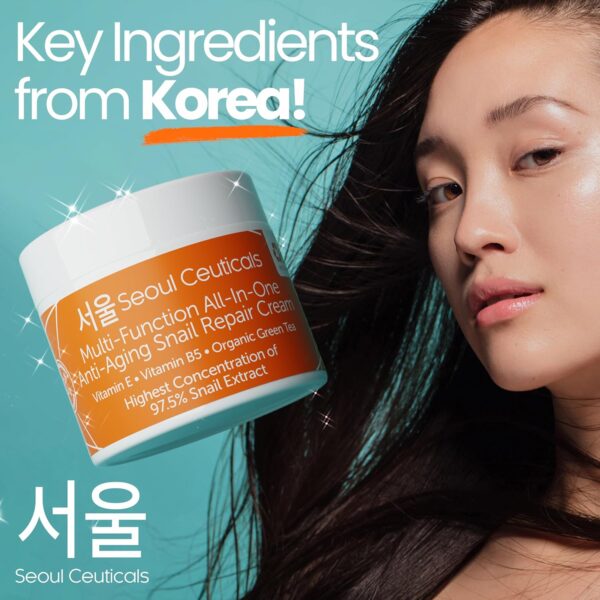 LIMITED TIME DEALS SeoulCeuticals Korean Skin Care 97.5% Snail Mucin Moisturizer Cream 20% OFF - Image 4