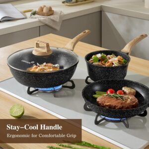 LIMITED TIME DEALS 14 Pcs Pots and Pans Set Non Stick, Induction Black Cooking 36% OFF