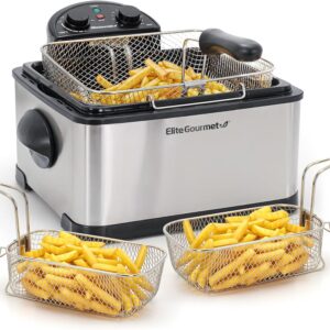 LIMITED TIME DEALS Elite Gourmet EDF-401T Electric 4.5 Qt. / 17 Cup Immersion Deep Fryer 14% OFF