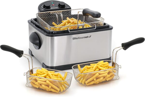 LIMITED TIME DEALS Elite Gourmet EDF-401T Electric 4.5 Qt. / 17 Cup Immersion Deep Fryer 14% OFF