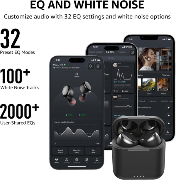 LIMITED TIME DEALS TOZO T6 True Wireless Earbuds Bluetooth 5.3 Headphones 50H Long Playtime 42% OFF - Image 3
