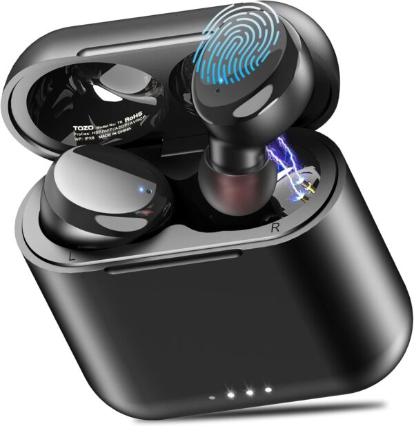 LIMITED TIME DEALS TOZO T6 True Wireless Earbuds Bluetooth 5.3 Headphones 50H Long Playtime 42% OFF