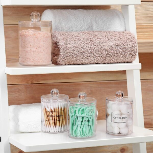 LIMITED TIME DEALS 4 Pack Acrylic Qtip Holder Dispenser for Cotton Swabs, Balls 43% OFF - Image 2