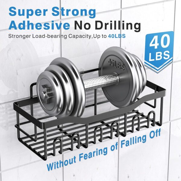 LIMITED TIME DEALS Adhesive Shower Caddy, 5 Pack Rustproof Stainless Steel Bath Organizers 5% OFF - Image 2